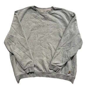 Carhartt Mens Sweatshirt Sz 2XL Workwear Logo Pullover Crewneck Sweater W FLAW